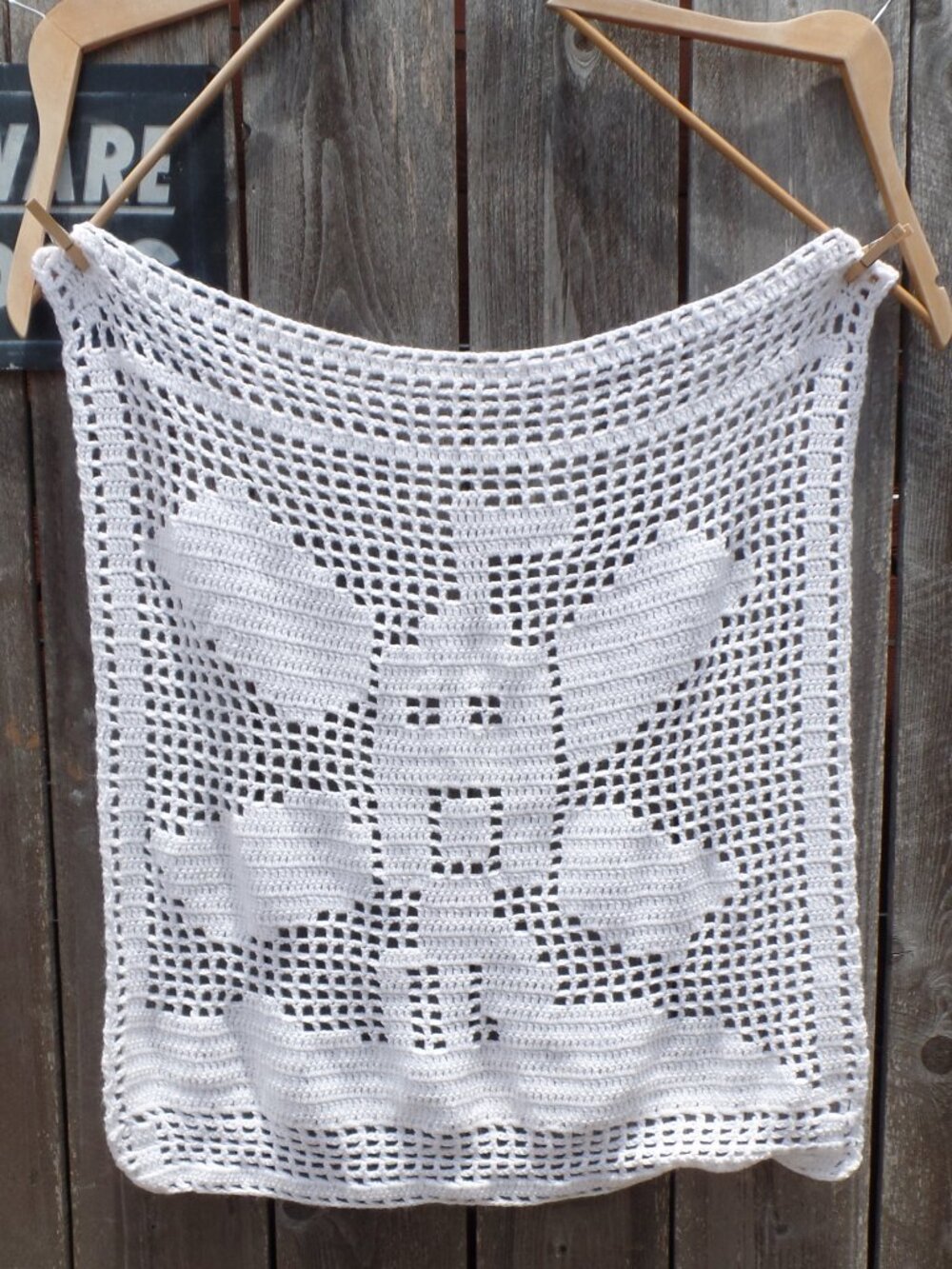 Handmade Acrylic Baby Blanket White "ANGEL"